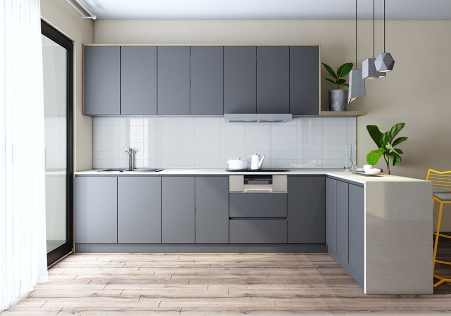 mẫu tủ bếp dưới tiện nghi mặt đá bền bỉ phụ kiện cao cấp