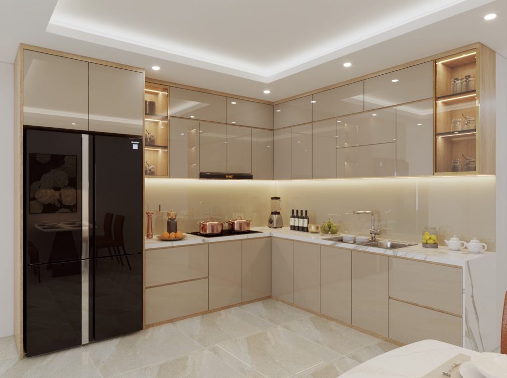 khoảng cách mặt bàn đáy tủ trên tủ bếp chuẩn người Việt