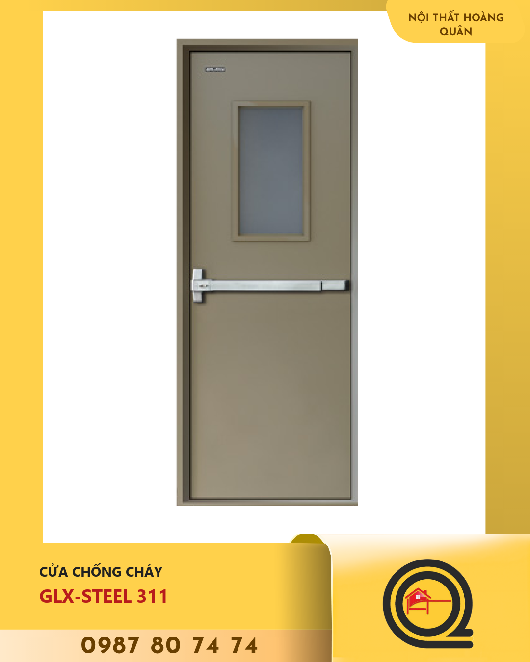 Cửa chống cháy GLX-STEEL 311 Hoàng Quân 1 Cửa chống cháy GLX-STEEL 311 Hoàng Quân