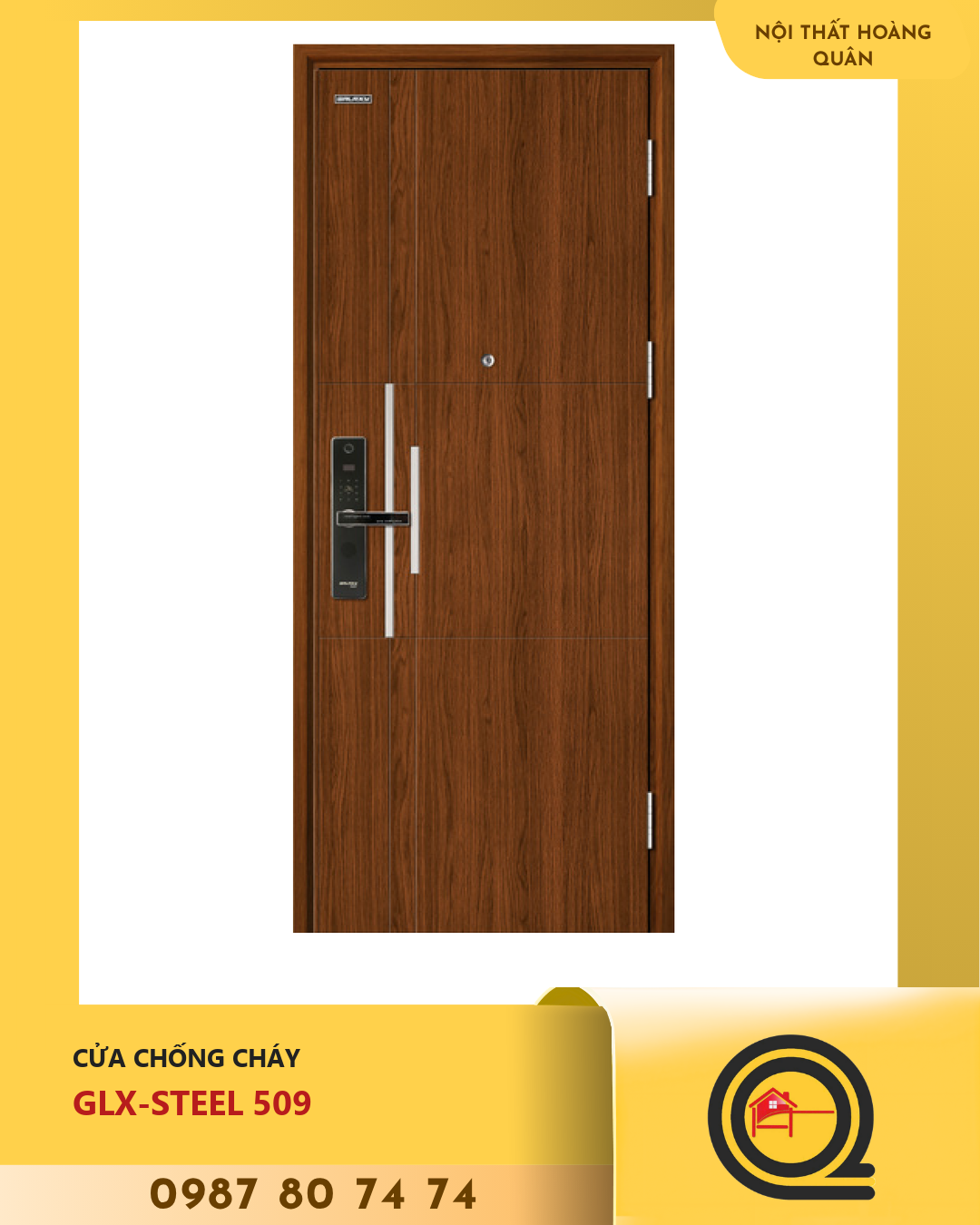 Cửa chống cháy GLX-STEEL 509 Hoàng Quân 1 Cửa chống cháy GLX-STEEL 509 Hoàng Quân