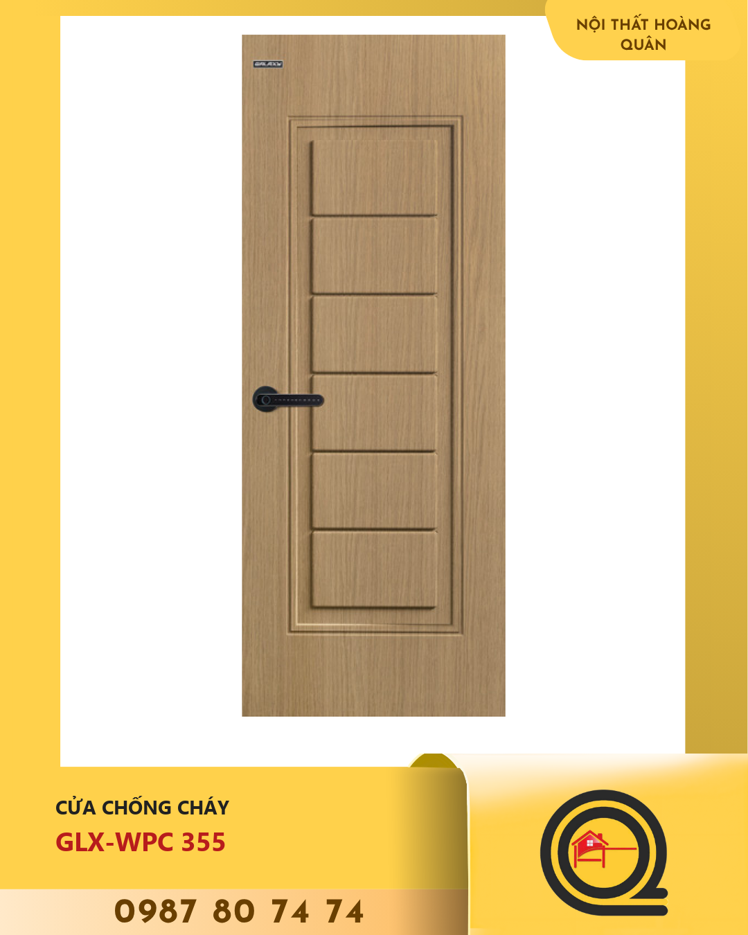 Cửa chống cháy GLX-WPC 355 Hoàng Quân 1 Cửa chống cháy GLX-WPC 355 Hoàng Quân