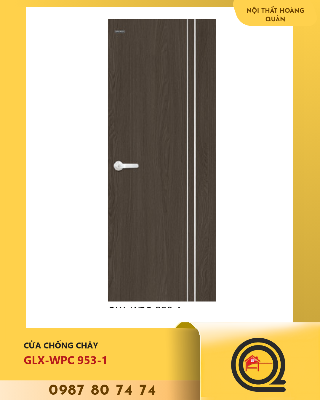 Cửa chống cháy GLX-WPC 953-1 Hoàng Quân 1 Cửa chống cháy GLX-WPC 953-1 Hoàng Quân
